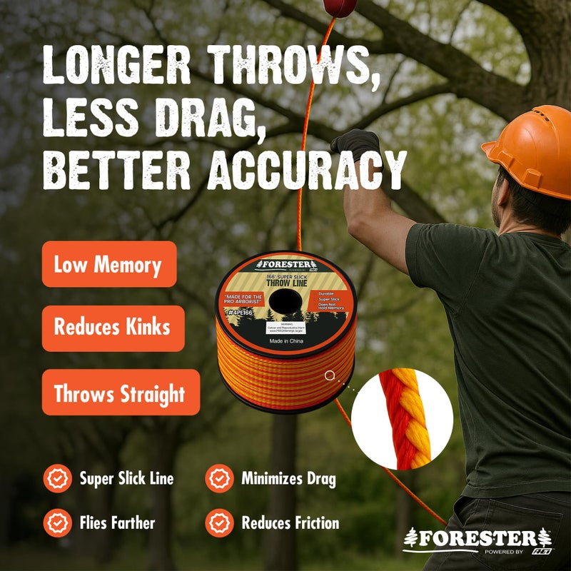 FORESTER Arborist Throw Line Kit | 15oz Throw Weight & 166ft Rope | Ultra Slick 100% Polyester Rope | Arborist Equipment For Tree Climbing - Image 3